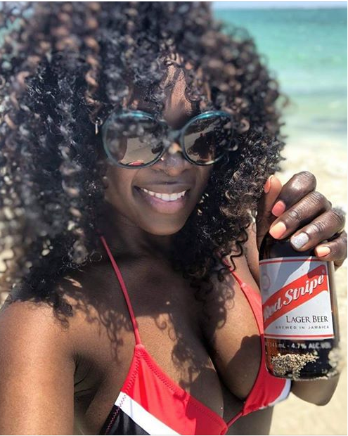red stripe beautiful women